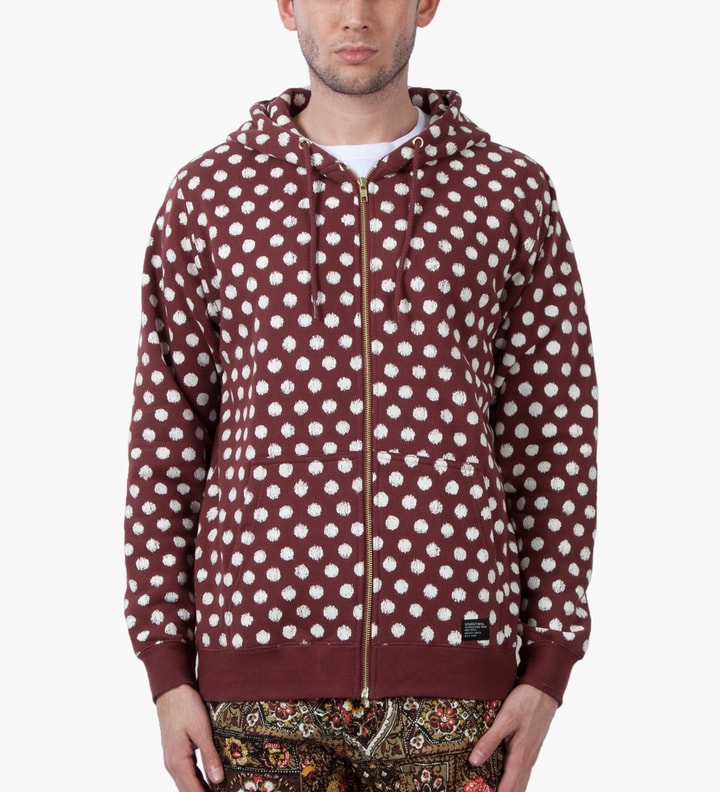 Stüssy - Dark Red Scratch Dot Zip Hoodie | HBX - Globally