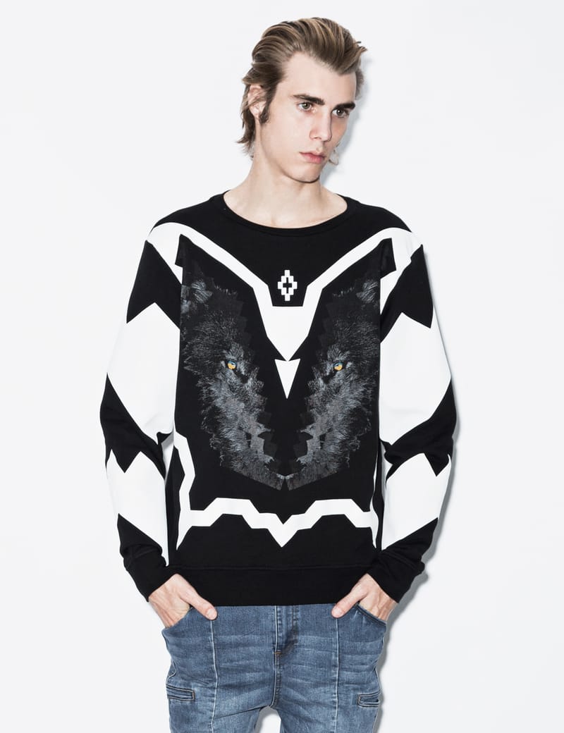 Marcelo Burlon - Black Wolf Race Crewneck Sweater | HBX