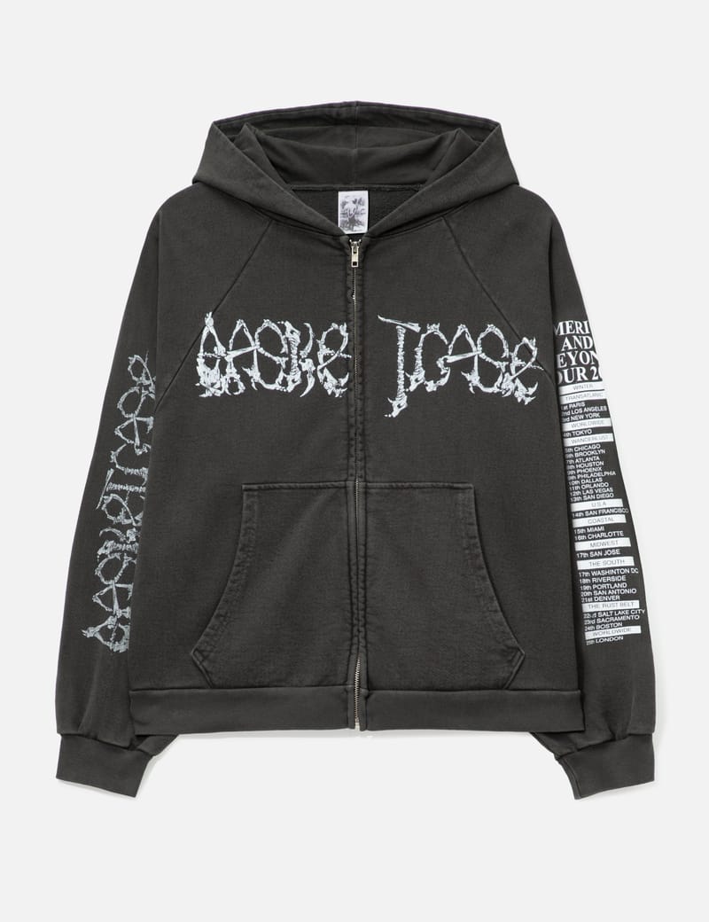Basketcase Ugly Zip-Up Hoodie - Distressed vintage black zip