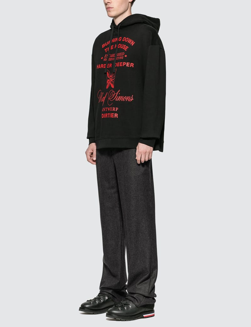 Raf simons burning online down the house hoodie