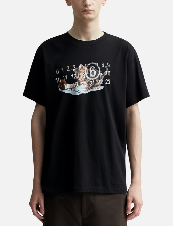 MM6 Maison Margiela - Cat & Wool Print T-Shirt | HBX - Globally Curated ...