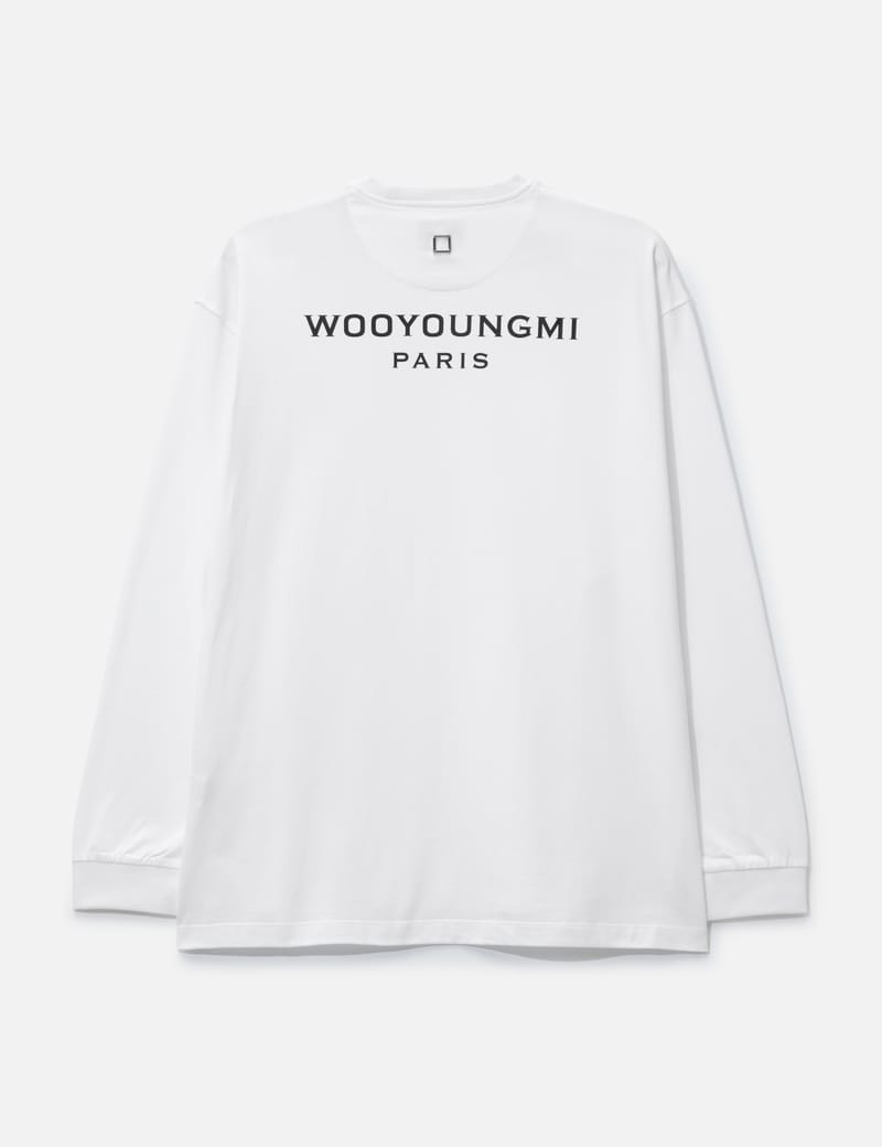 Wooyoungmi Long-Sleeve Logo T-Shirt - Korean-made white ribbed