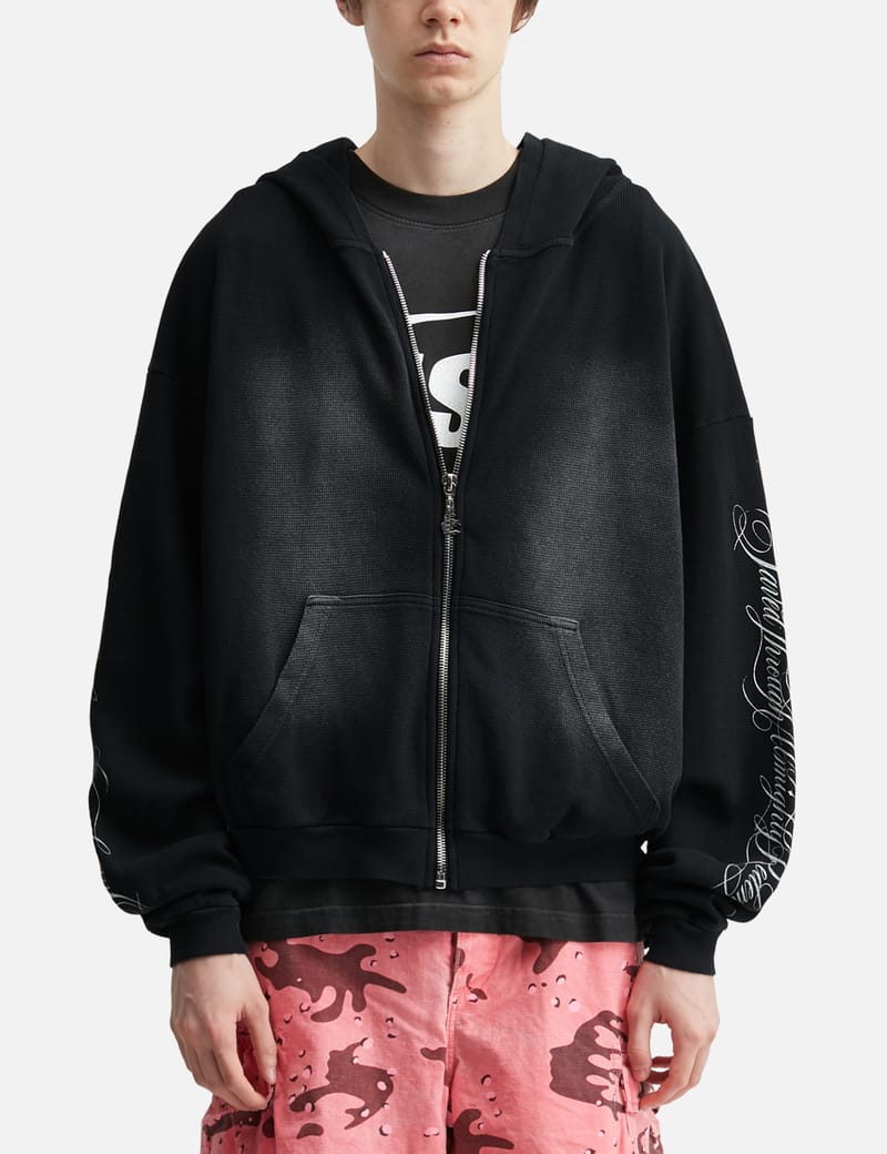 HELLSTAR Thermal Zip-Up - Waffle-knit zip hoodie with relaxed fit