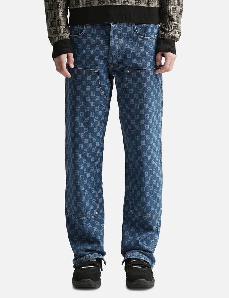 Misbhv - Sunset Wash Lara Laced Denim Studded Trousers | HBX