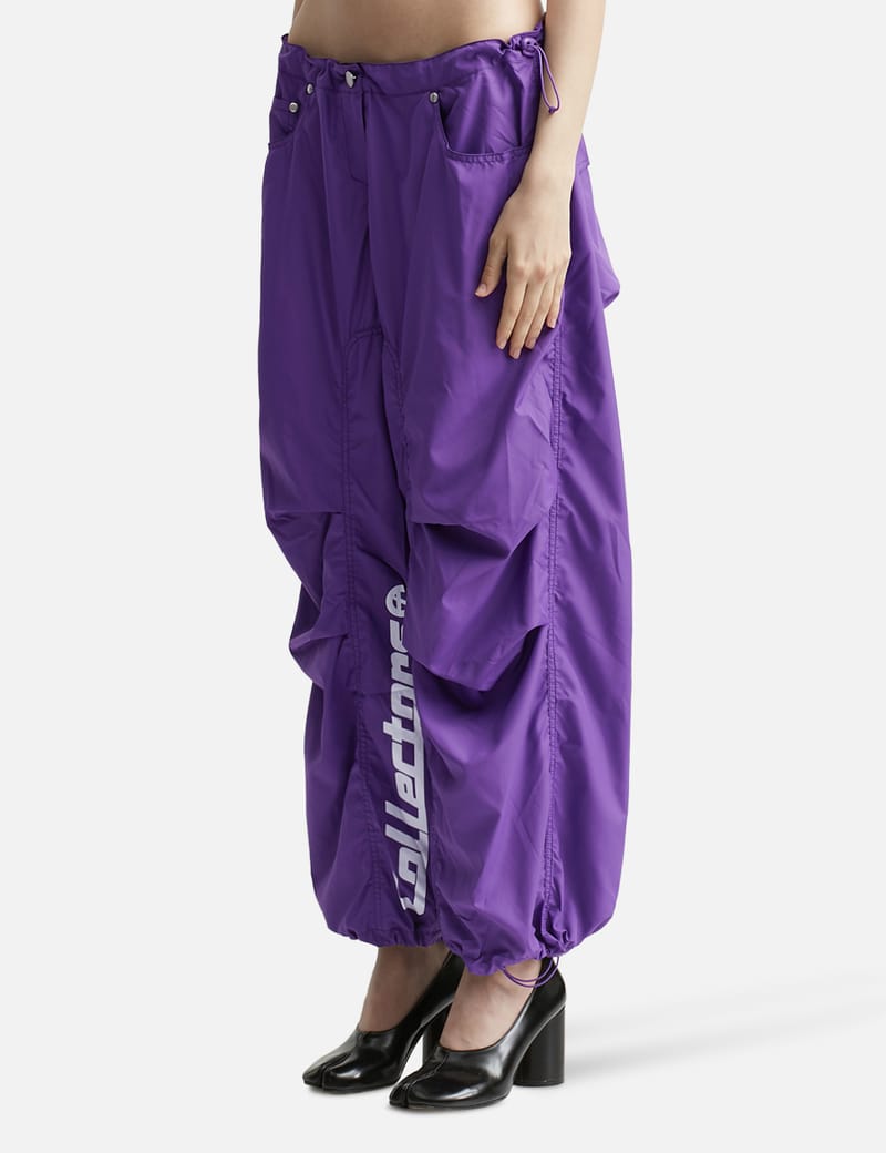 【OPEN YY】CARGO BAGGY PANTS, PURPLE Open YY - LETTERING PARACHUTE PANTS | HBX - Globally Curated
