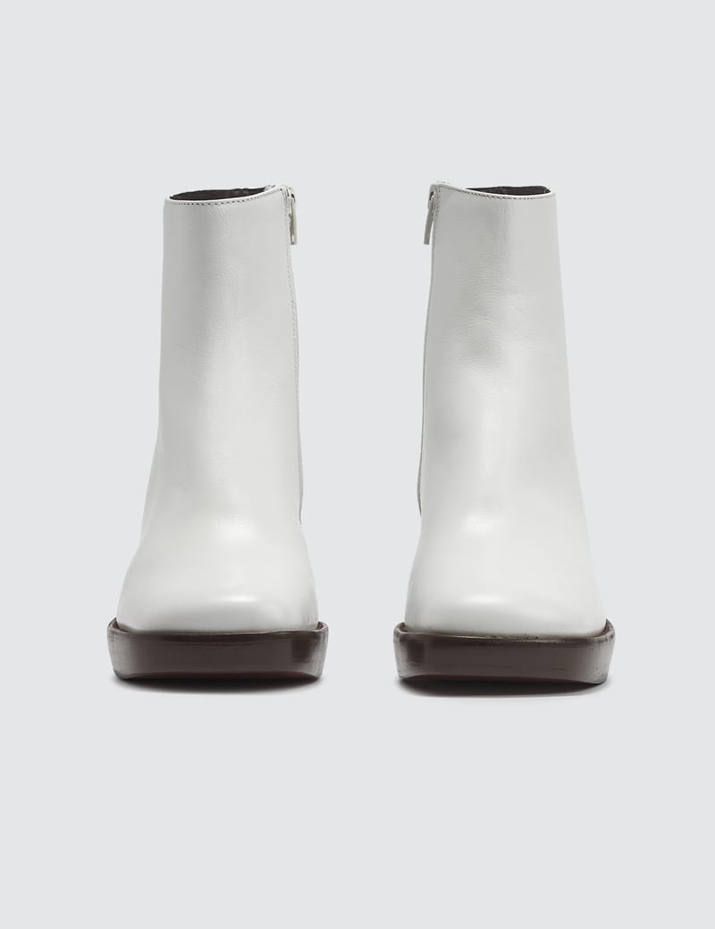 BY FAR Ellen White Leather Boots HBX Globally Curated