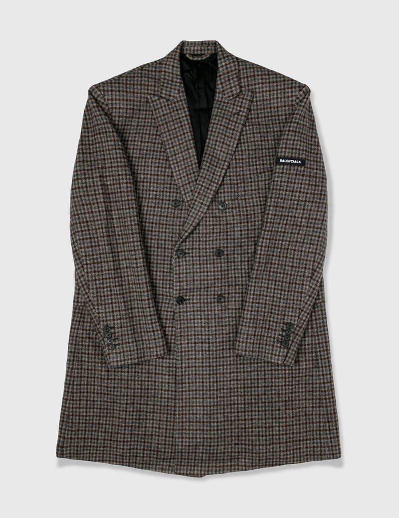 Balenciaga - Balenciaga Wool Check Trench Coat | HBX - ハイプ ...