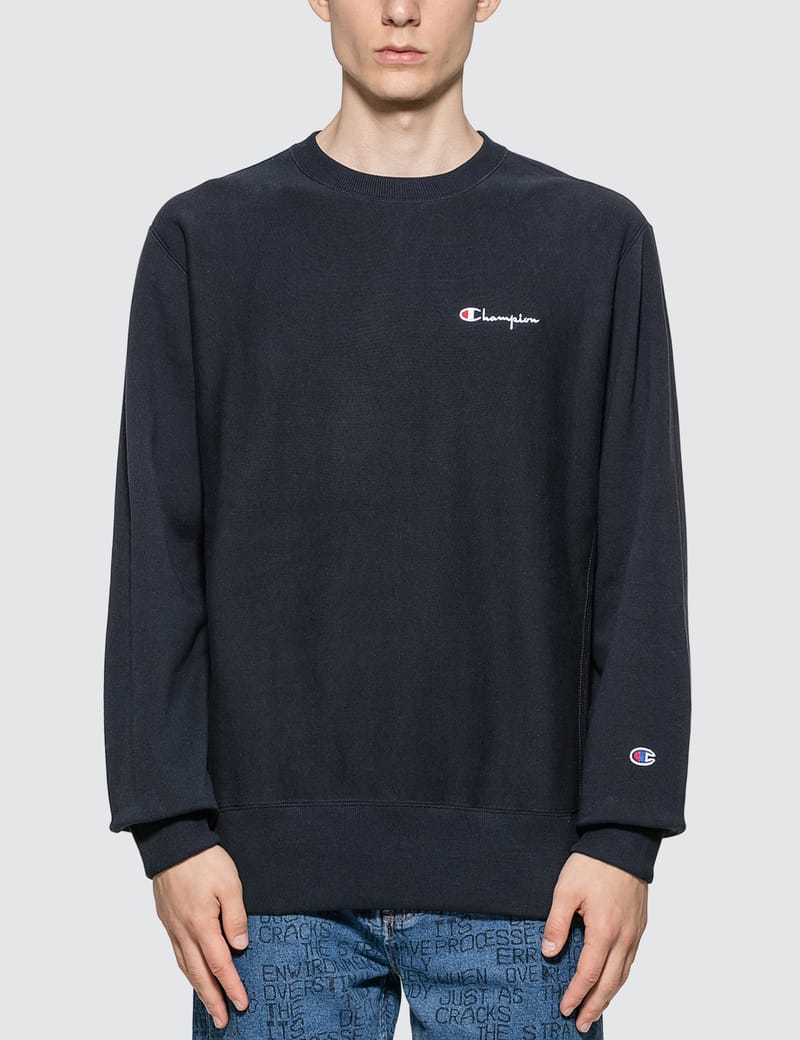 Champion reverse weave 2025 small script crewneck sweatshirt