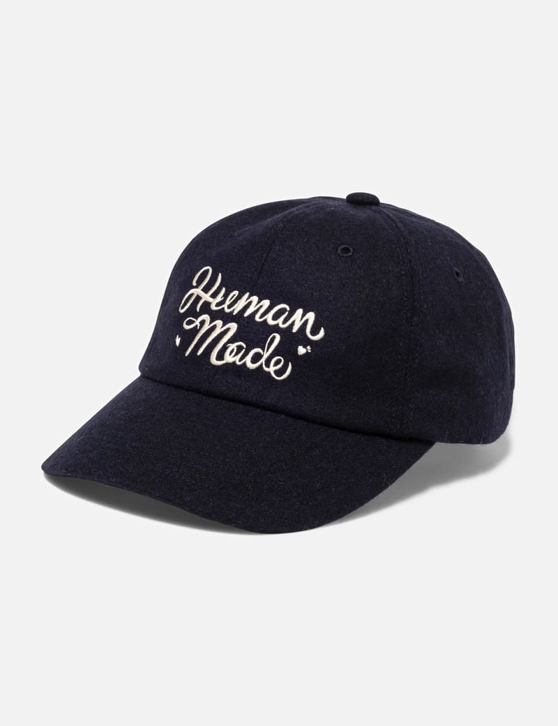 クジュ HUMAN MADE 6PANEL WOOL CAP Human Made 6Panel Wool Cap - Navy wool-nylon cap with adjustable