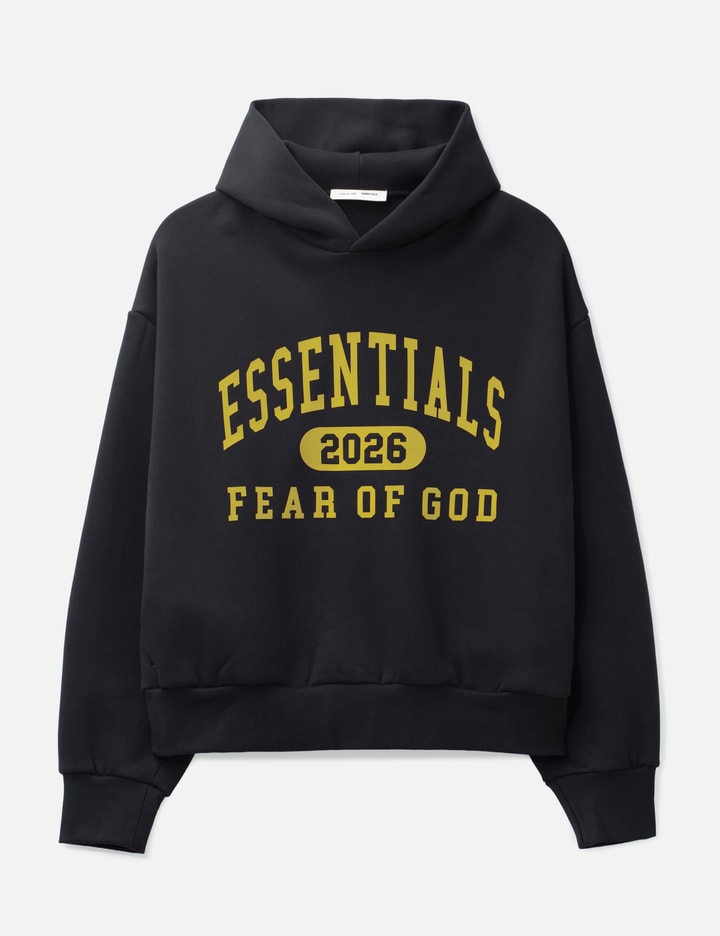Fear of God Essentials Classic Fleece Hoodie - Vintage black double ...