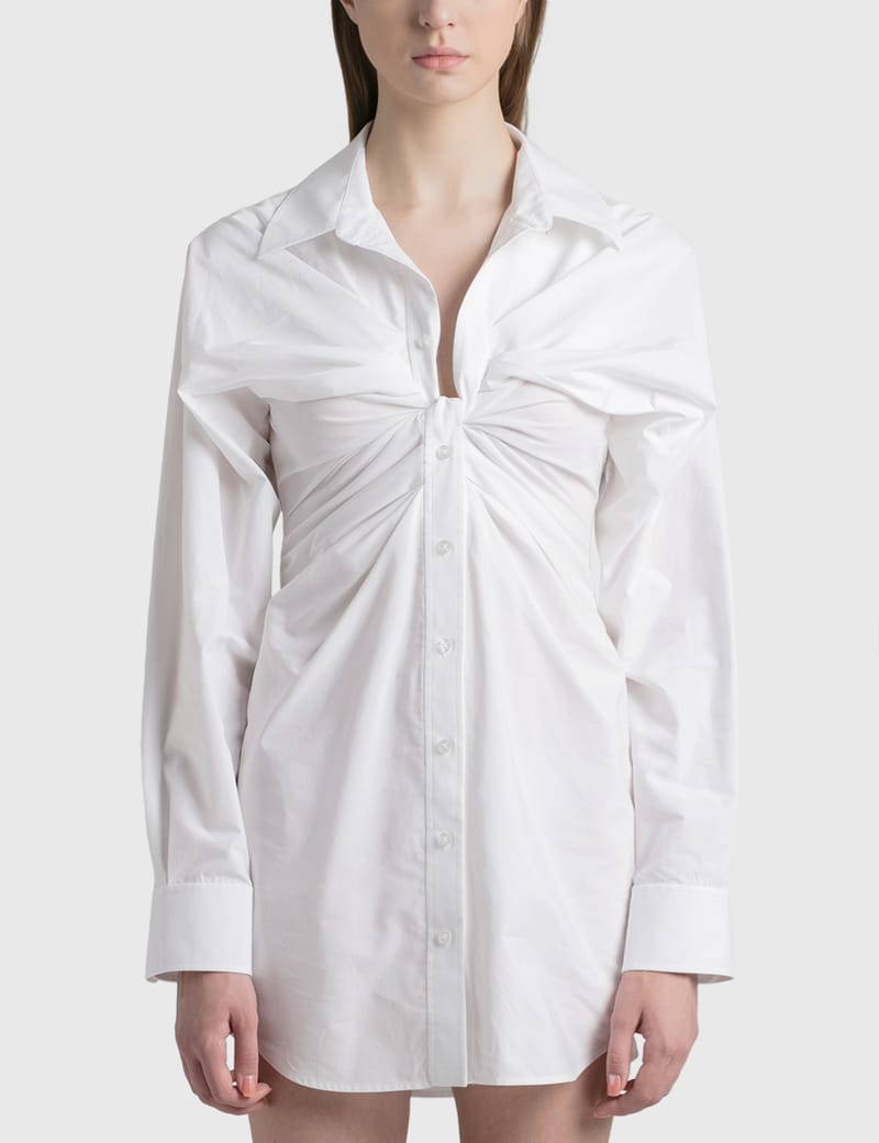 White twist cheap shirt dress