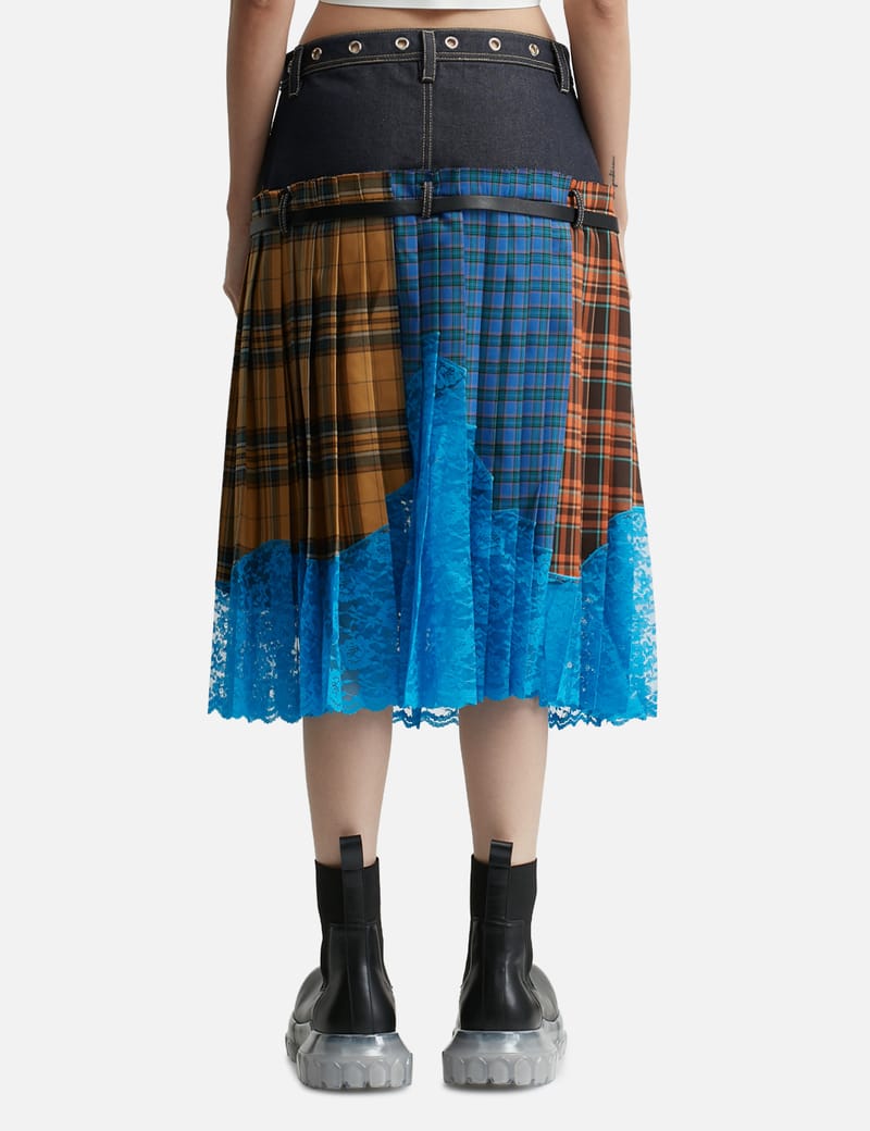 Andersson Bell - Dia Check On Denim Long Skirt | HBX - Globally