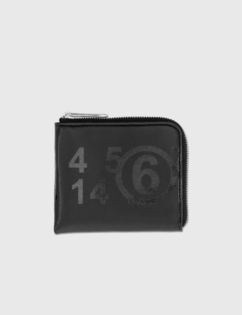 MM6 Maison Margiela - Fake Leather Logo Print Zip Wallet | HBX