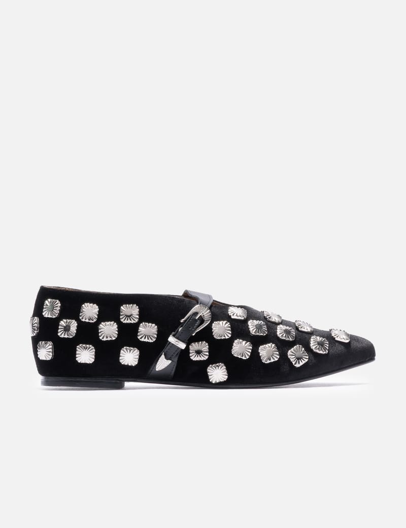Toga Pulla Metal Mule Loafer - Glossy leather, western buckle and