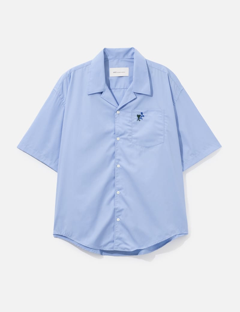 Ami Ami De Coeur Button Down Shirt - Sky blue & white classic-fit