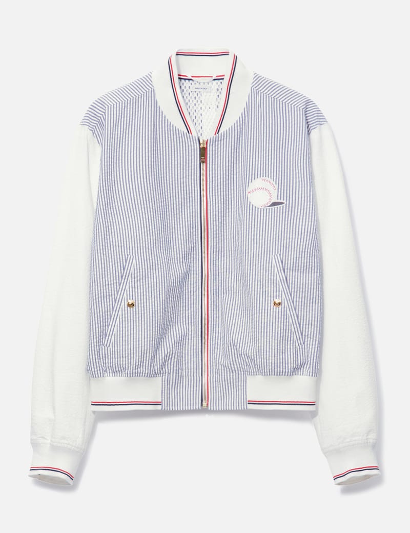 Thom Browne - Thom Browne Striped Zip-up Jacket | HBX - Globally Curated  Fashion and Lifestyle by Hypebeast