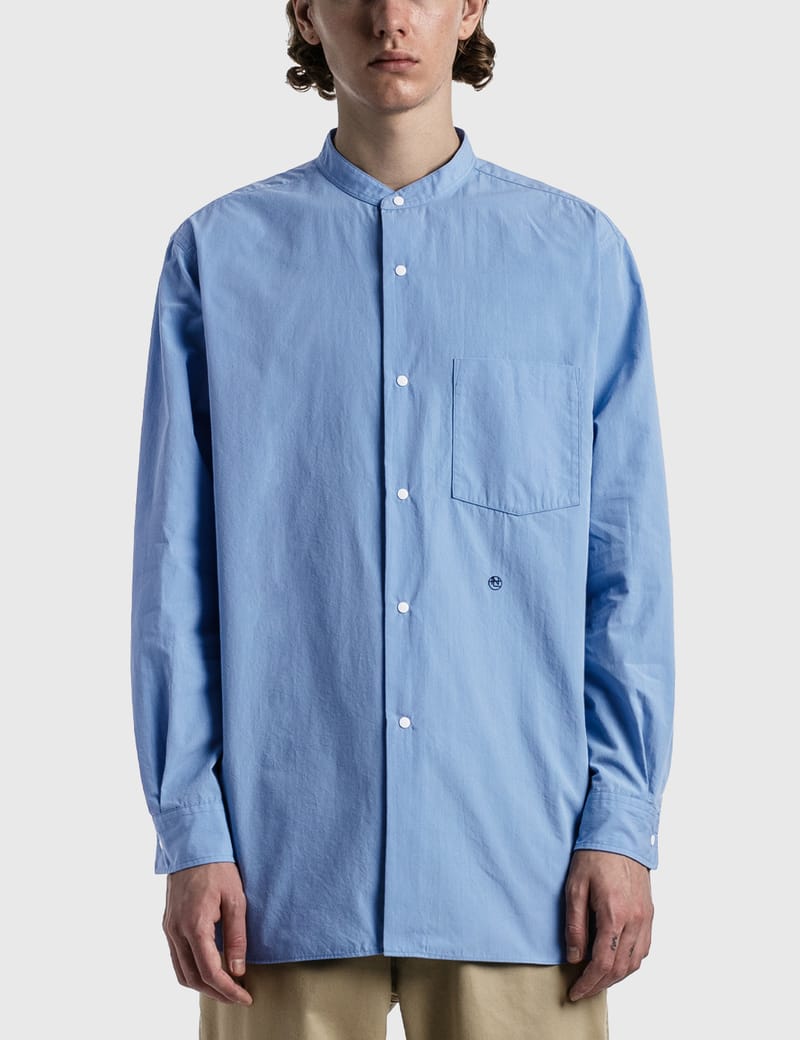 Nanamica - Band Collar Wind Shirt | HBX - Globally Curated Fashion