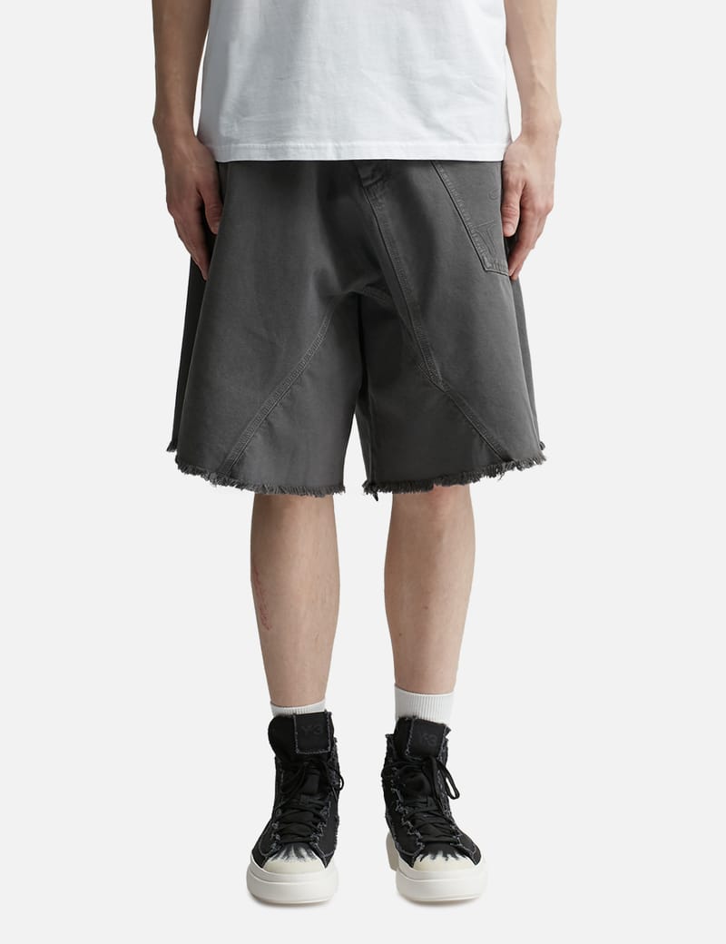 【送料&関税込】J.W. Anderson Red Velvet Pant JW Anderson Contrast Leather Shorts Black JW Anderson