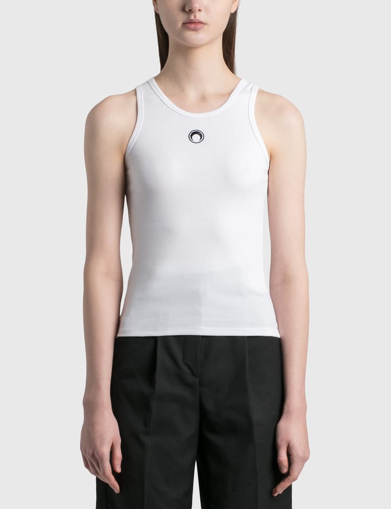 Marine Serre - Ribbed Cotton Branded Tank Top | HBX