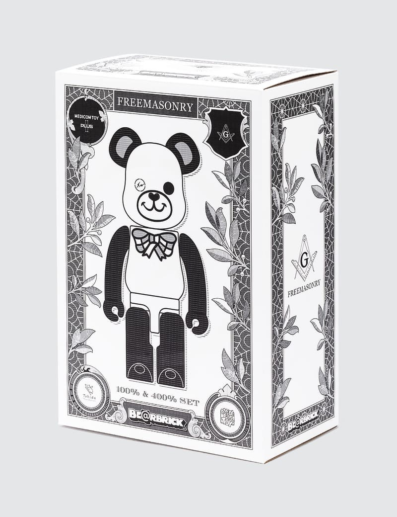 Medicom Toy - Fragment Design x Freemasonry 400% + 100% Be@rbrick