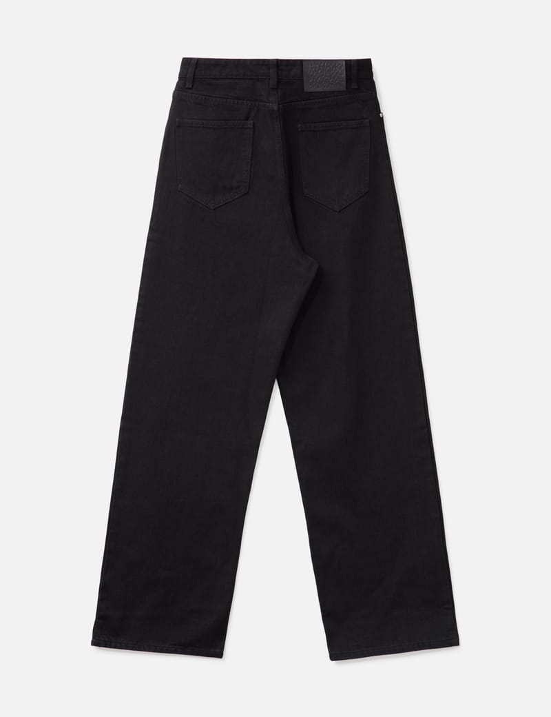Basketcase Lax Baggy Denim - Jet-black cotton baggy jeans with