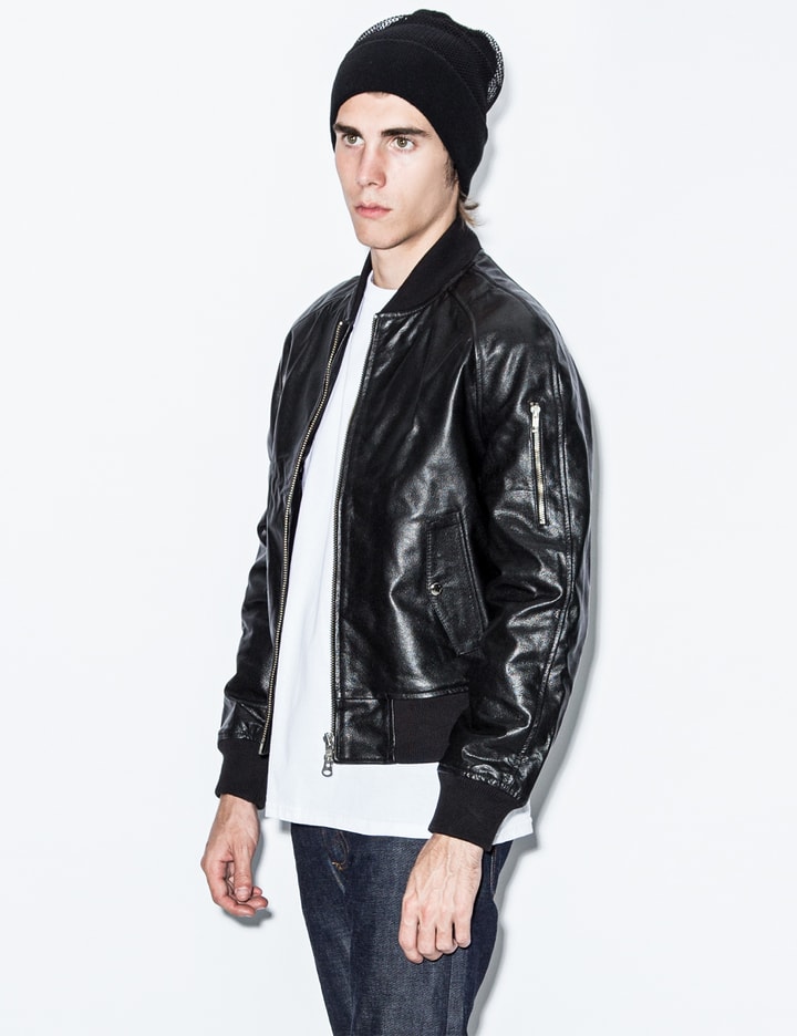 MKI Miyuki Zoku Black High Grain Raglan Bomber Jacket HBX