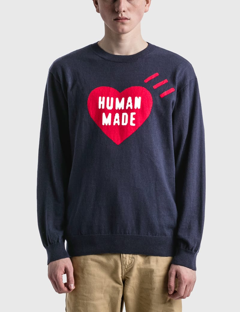 陰山織物謹製 サイズM HUMAN MADE HEART L/S KNIT SWEATER | alamiah