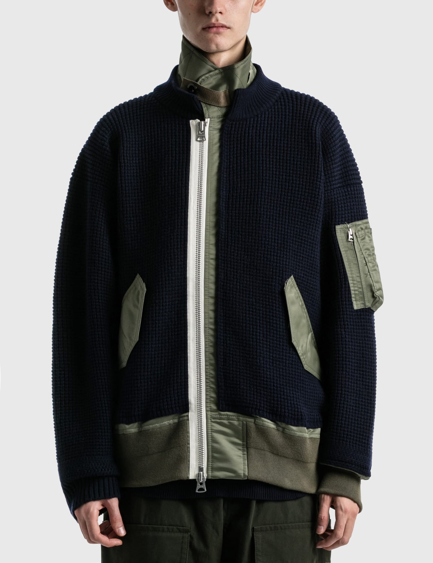 Sacai - Wool Knit Blouson | HBX - Globally Curated Fashion and Lifestyle by  Hypebeast
