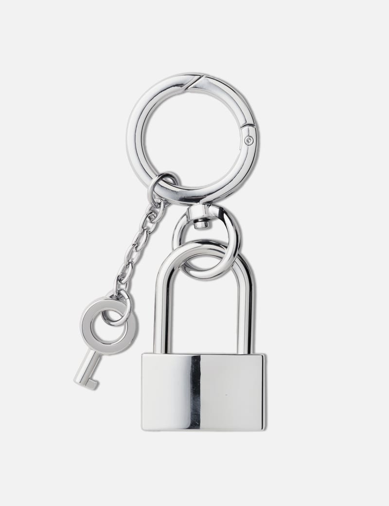 Maison Kitsuné Padlock Charm - Silver engraved padlock with