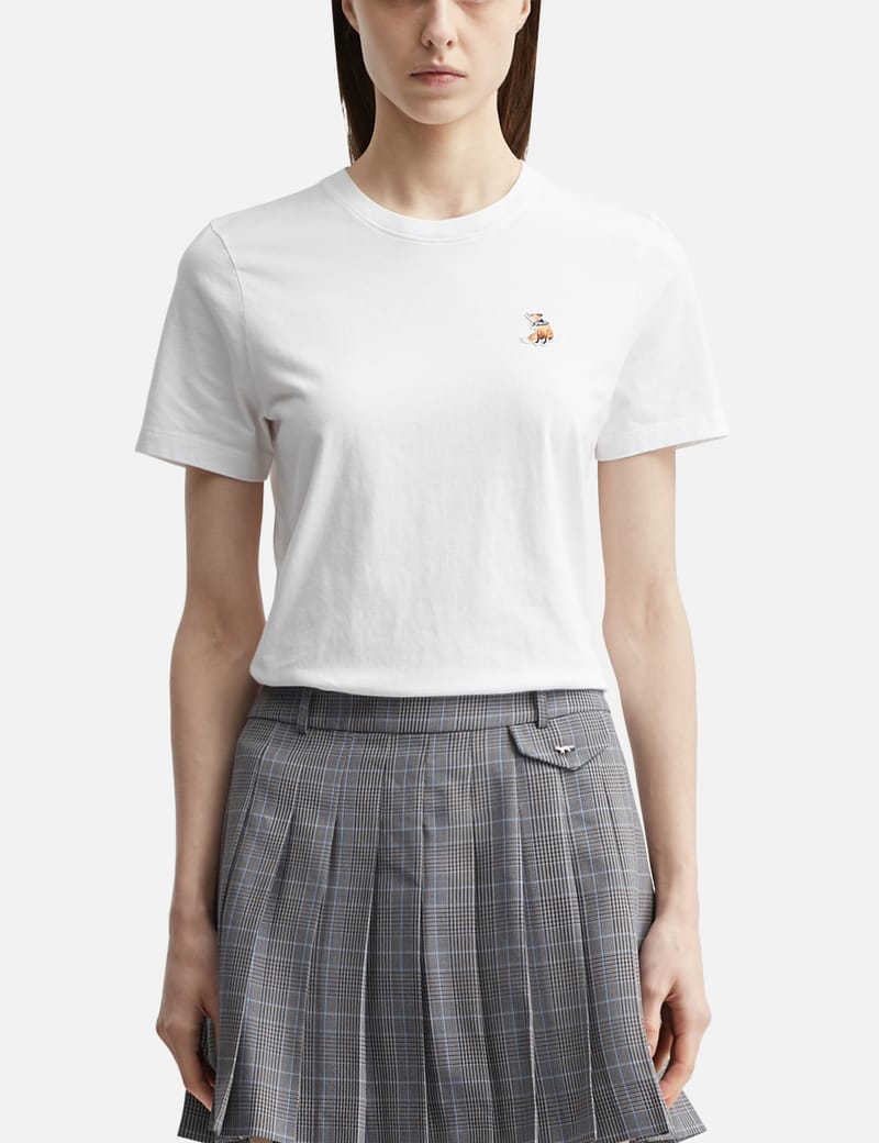 MAISON KITSUNE / メゾンキツネ | ダブルフォックスヘッド パッチ クラシック Tシャツ | XS | ホワイト | レディース メゾン キツネ ダブルフォックスヘッド パッチ クラシック Tシャツ