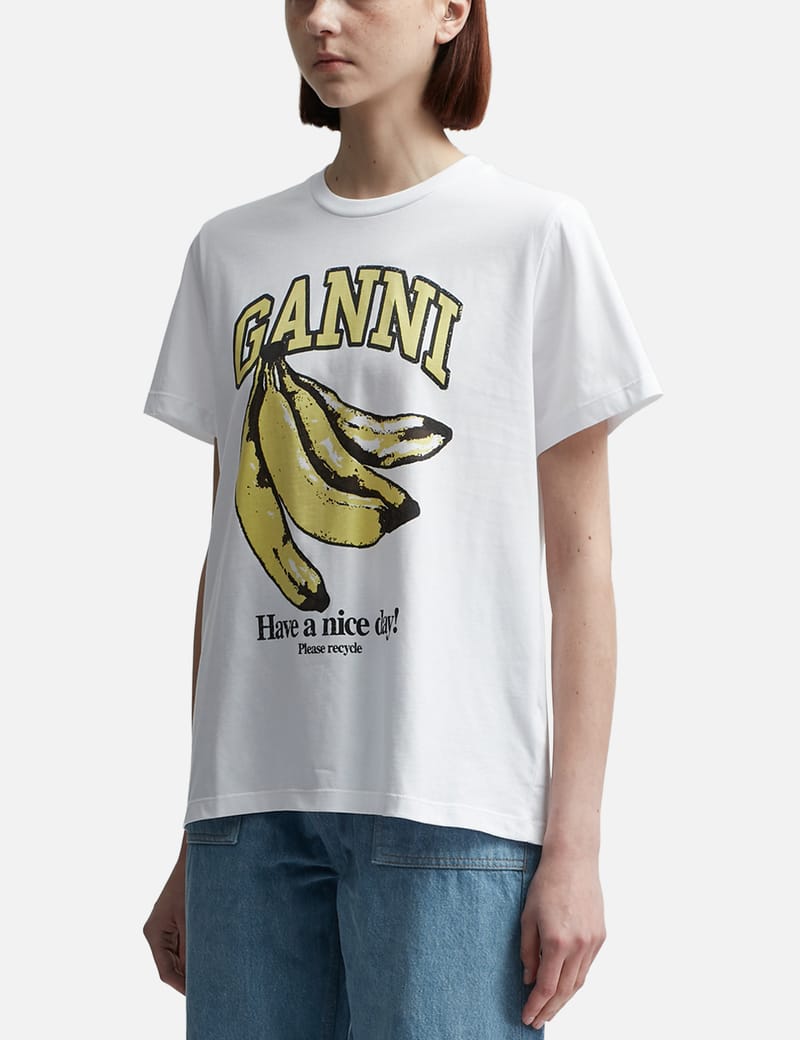 Ganni - ホワイト リラックス バナナ Tシャツ | HBX - ハイプ