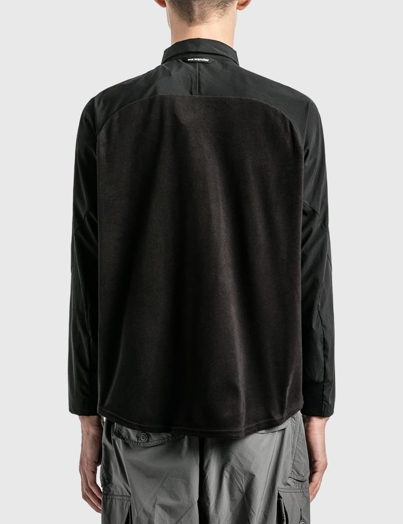 トップス and wander fleece base band collar shirt Women's fleece bas band collar shirt #030/white [4253121
