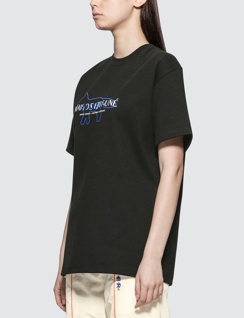 MAISON KITSUNE × ADER ERROR Tシャツ　黒　サイズ1 メゾンキツネ - Ader Error x Maison Kitsune Layout T-shirt