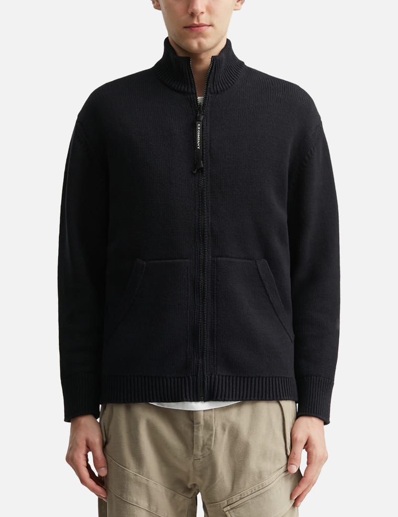 C.P. Company Cotton Mixed Zipped Cardigan - Cotton knit with a