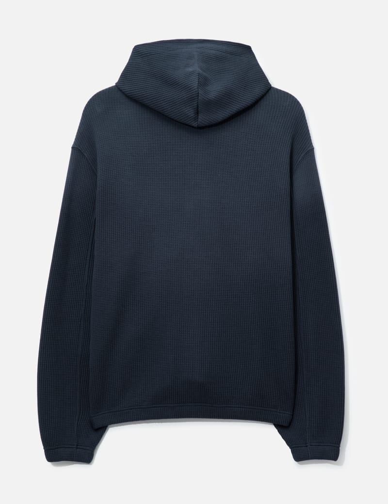 ROA Bee Sun Faded Organic Waffle Zip Up Hoodie - heavyweight boxy