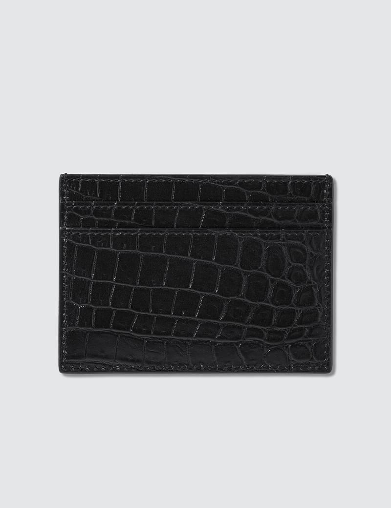 【SAINT LAURENT】 TINY MONOGRAM CROCODILE CARD HOLDER TINY CASSANDRE card case in CROCODILE-EMBOSSED matte leather