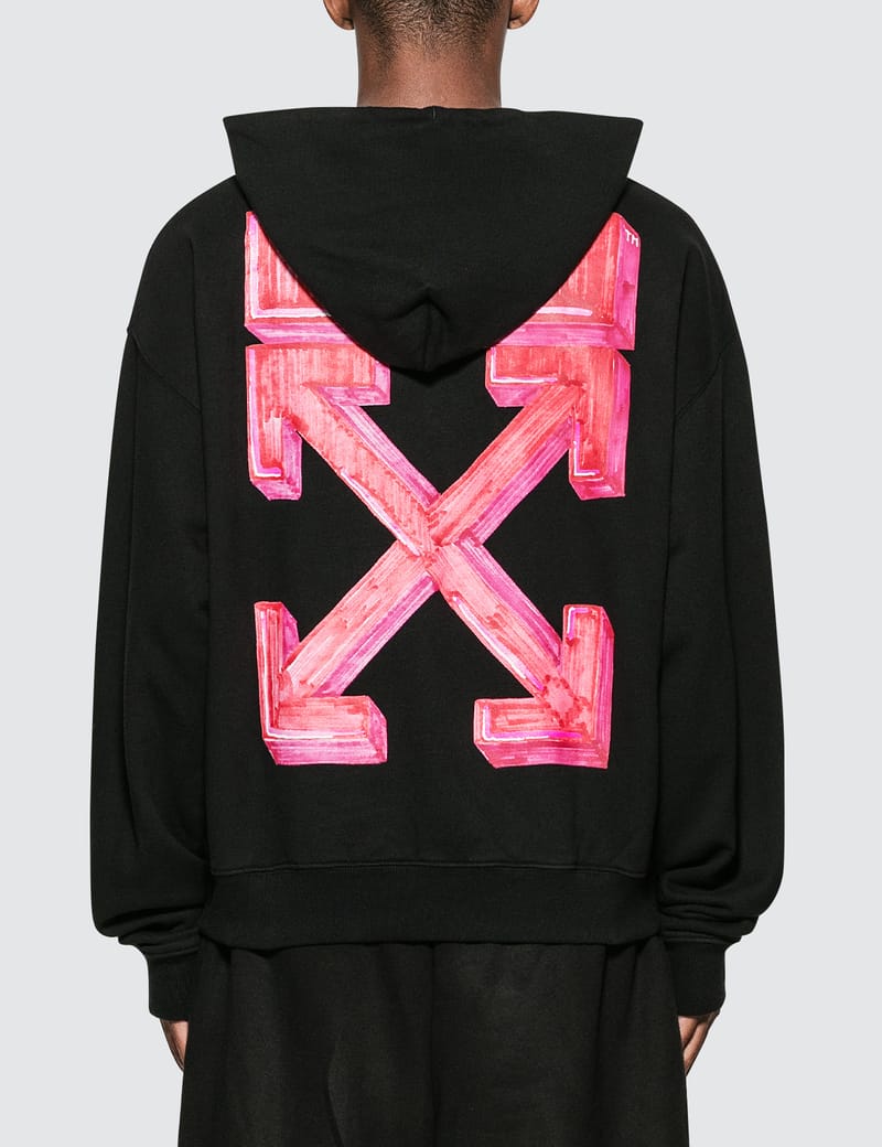 Off white hoodie black best sale and pink