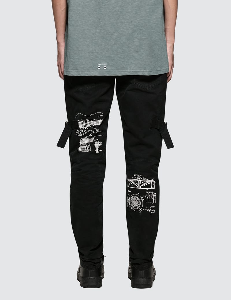 C2H4 - Number (N)ine x C2H4 Guitar Blueprint Punk Cargo Pants