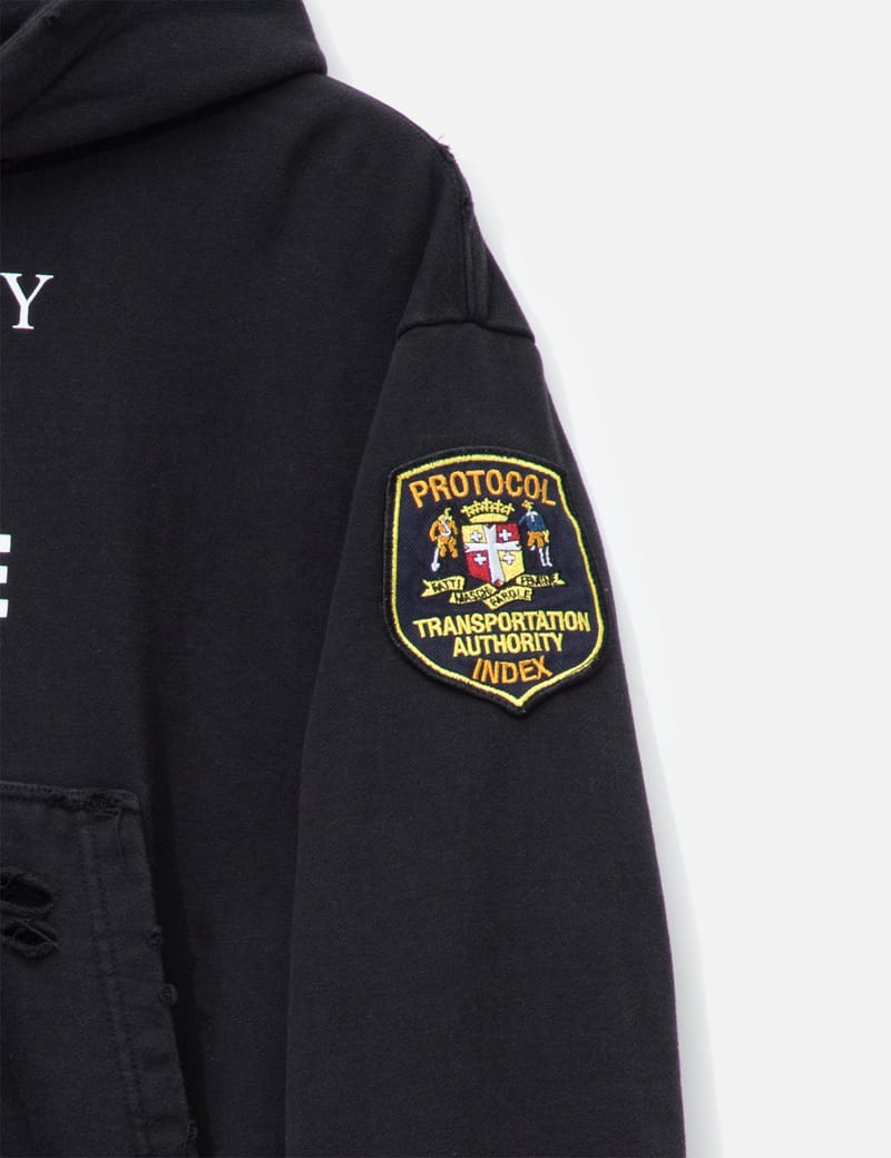 Protocol-Index Hybrid Sweat Pants Hoodie - Distressed cotton