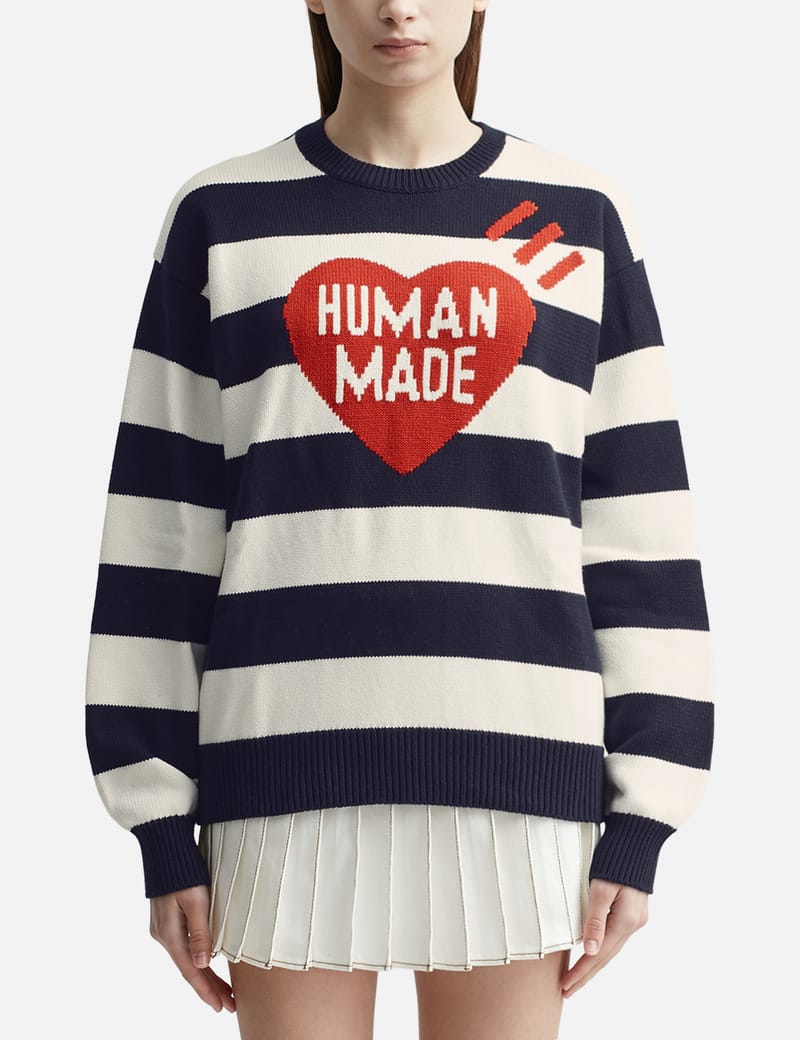 Human Made - STRIPED HEART KNIT SWEATER | HBX