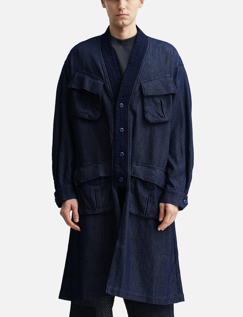 FDMTL Haori Jungle Long Jacket Rinse - 日本製のインディゴ羽織