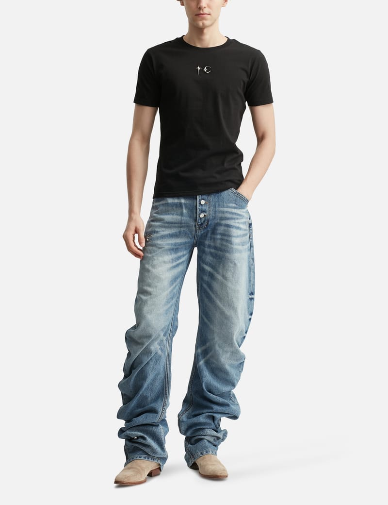 THUG CLUB TC Slim T-Shirt - Black slim-fit cotton tee with metal