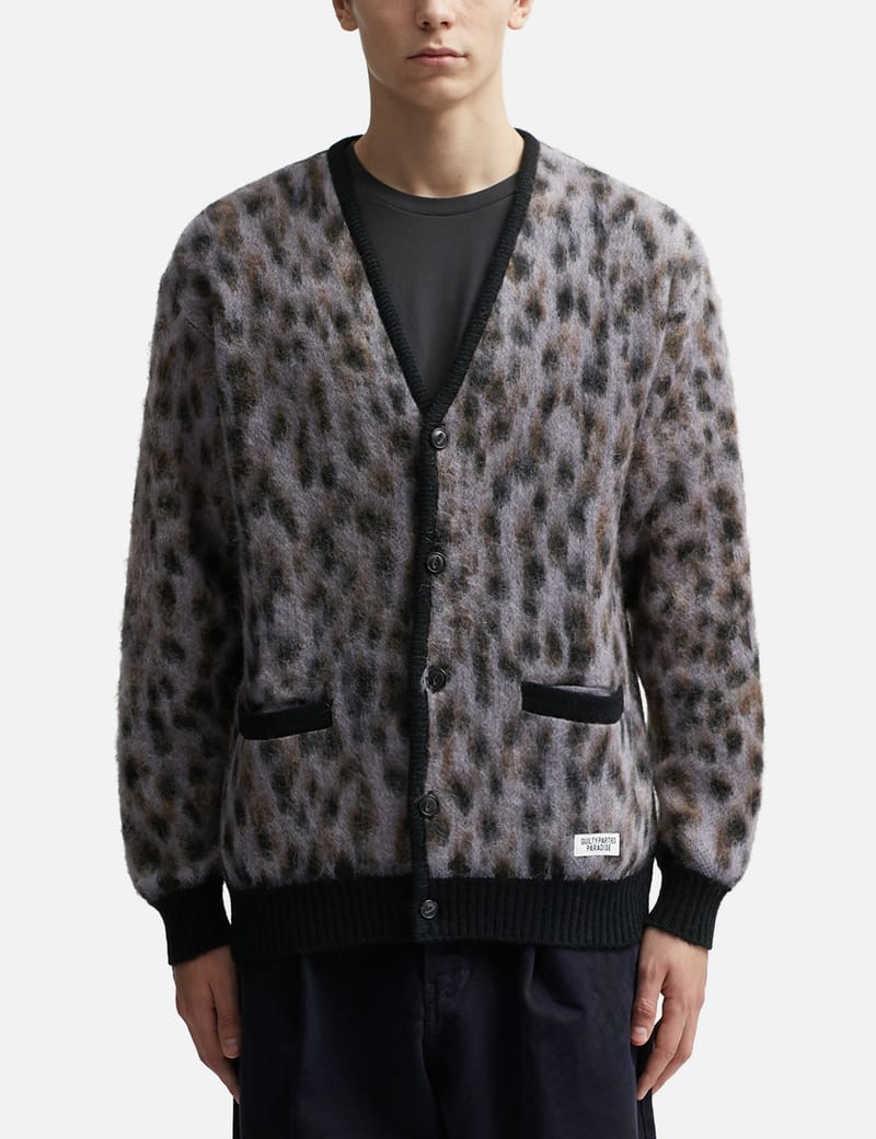 Mens on sale leopard cardigan