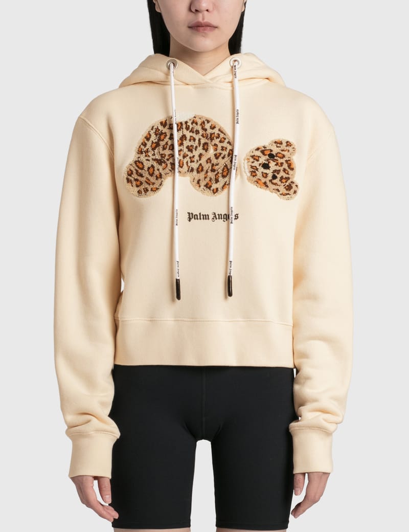 Palm Angels Leopard Bear Fitted Hoodie HBX Globally Curated