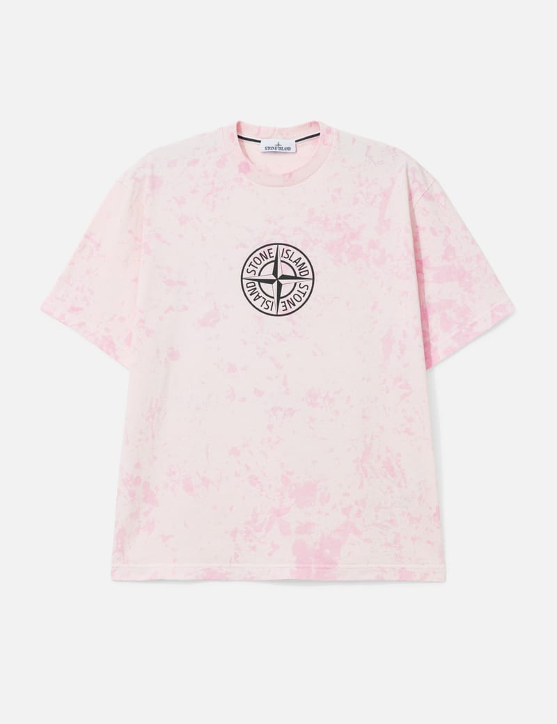 Stone Island Combed Organic Cotton 'Paintball' T-Shirt - Pink