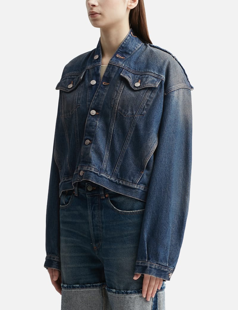 MM6 Maison Margiela - Collarless Denim Jacket | HBX - Globally