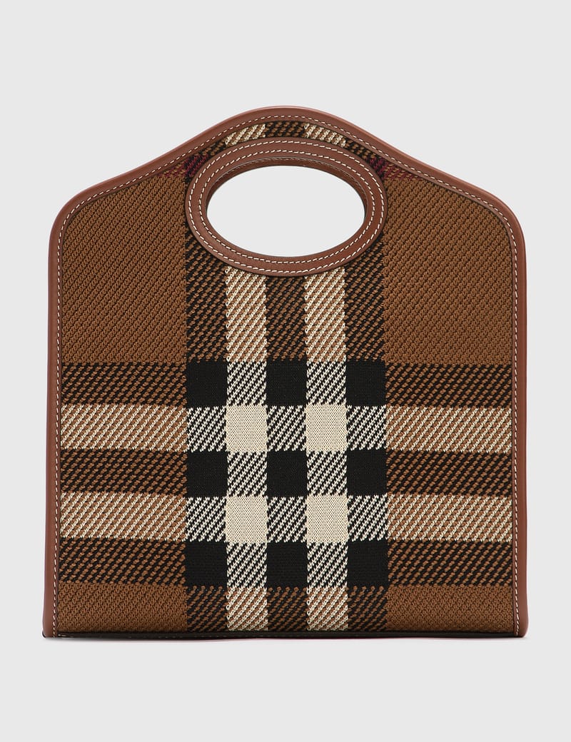 Burberry - Mini Knitted Check and Leather Pocket Bag | HBX