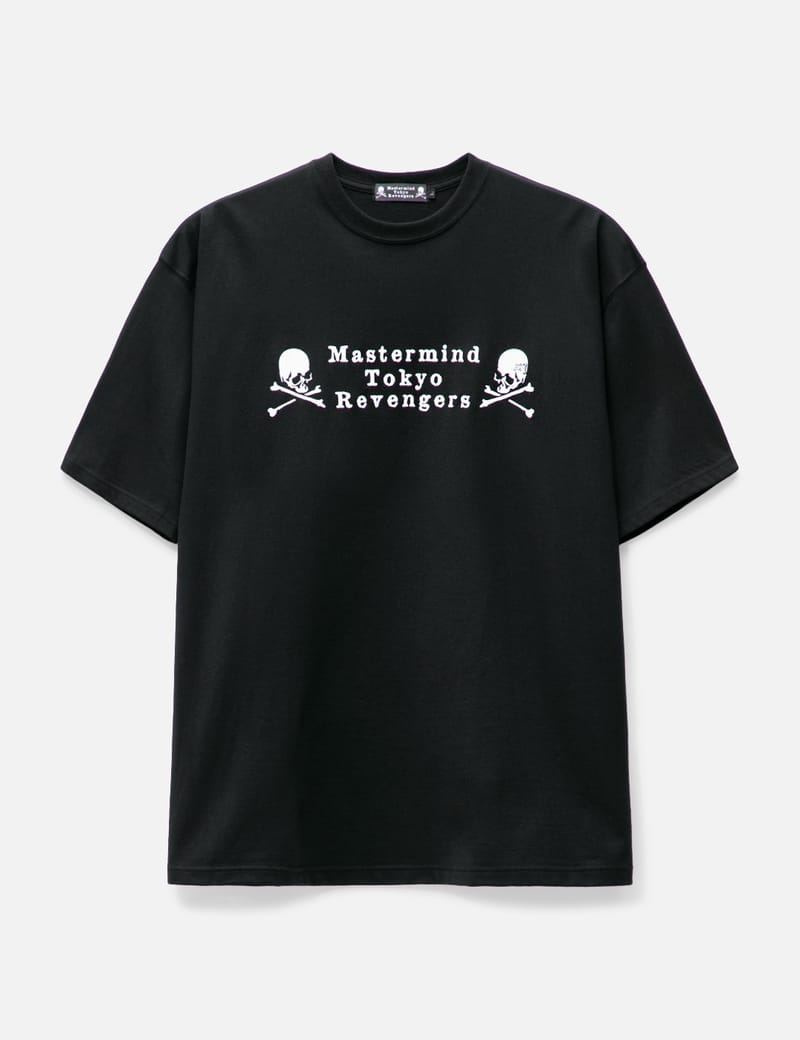 mastermind JAPAN プリント Tシャツ 半袖 Tee トップス 黒Tシャツ/カットソー(半袖/袖なし)