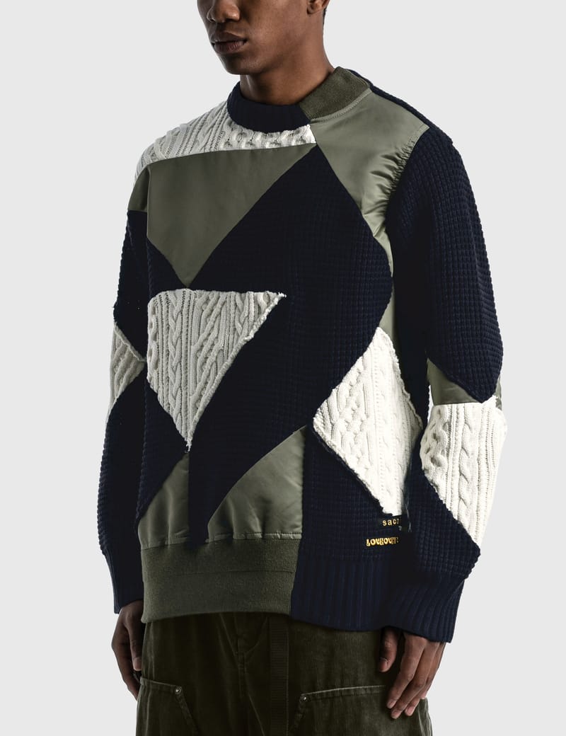 Sacai - Sacai x Hank Willis Thomas Solid Mix Knit Pullover | HBX