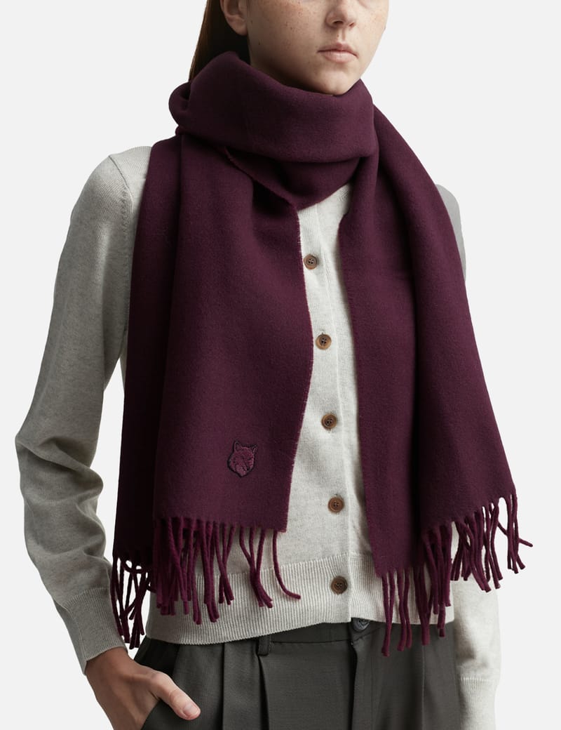 メゾンキツネ - BOLD FOX HEAD DOUBLE FACE SCARF | HBX